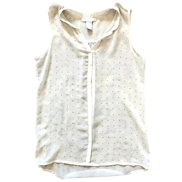 Design History Tops - Design History sleeveless white blouse with gold dot embellishments Size Small